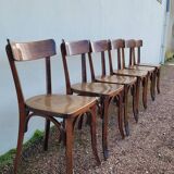 Series of 6 vintage restaurant bistro chairs - 1950s
