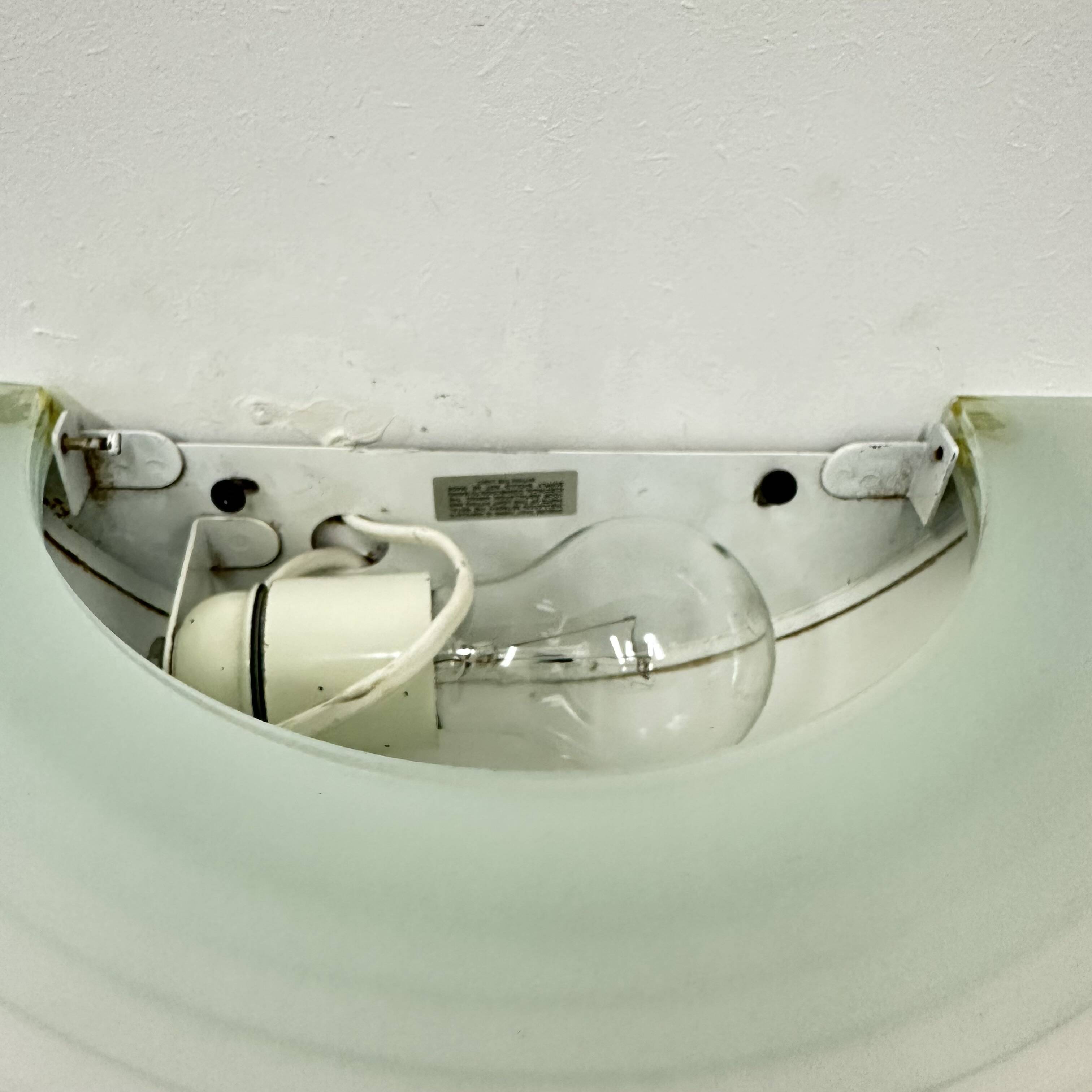 Pair of post modern wall lamps chrome and glass , 1980s