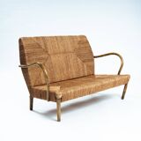 Japanese bamboo rope handmade highback sofa