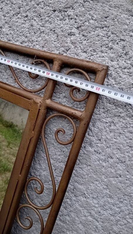Antique mirror, large dimensions, solid wrought iron, mirror in very good condition.