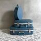 Vintage suitcase set Air France stewardess, cosmetic case, hard shell suitcase, hat box
