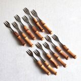 Dessert forks with bamboo handle 60'