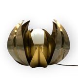 Lampadaire/lampe de table en laiton fleur de lotus, attr. Bottega Gadda, Italie, 1970
