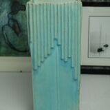 Modernist ceramic vase blue stamped signed 80s