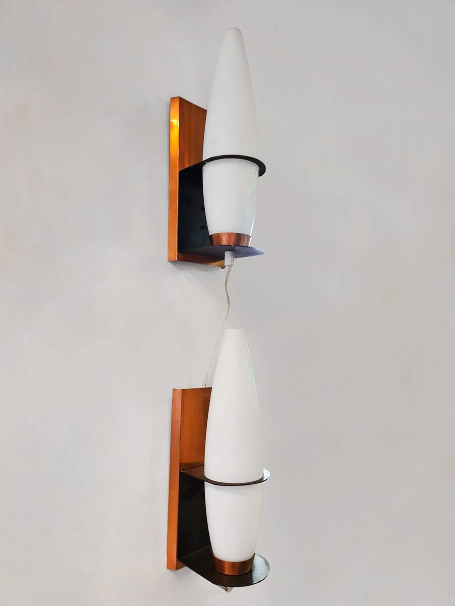 Vintage Danish design wall lamps brass 'Scandinavian lights'