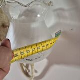 Luminaire applique vintage metal effet vieilli globe en verre avec dessins fleurs