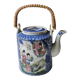 Japanese-inspired porcelain teapot.otifs Geishas kimonos, cherry blossoms