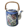 Japanese-inspired porcelain teapot.otifs Geishas kimonos, cherry blossoms