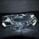 Faceted cut crystal ashtray signed SAINT-LOUIS