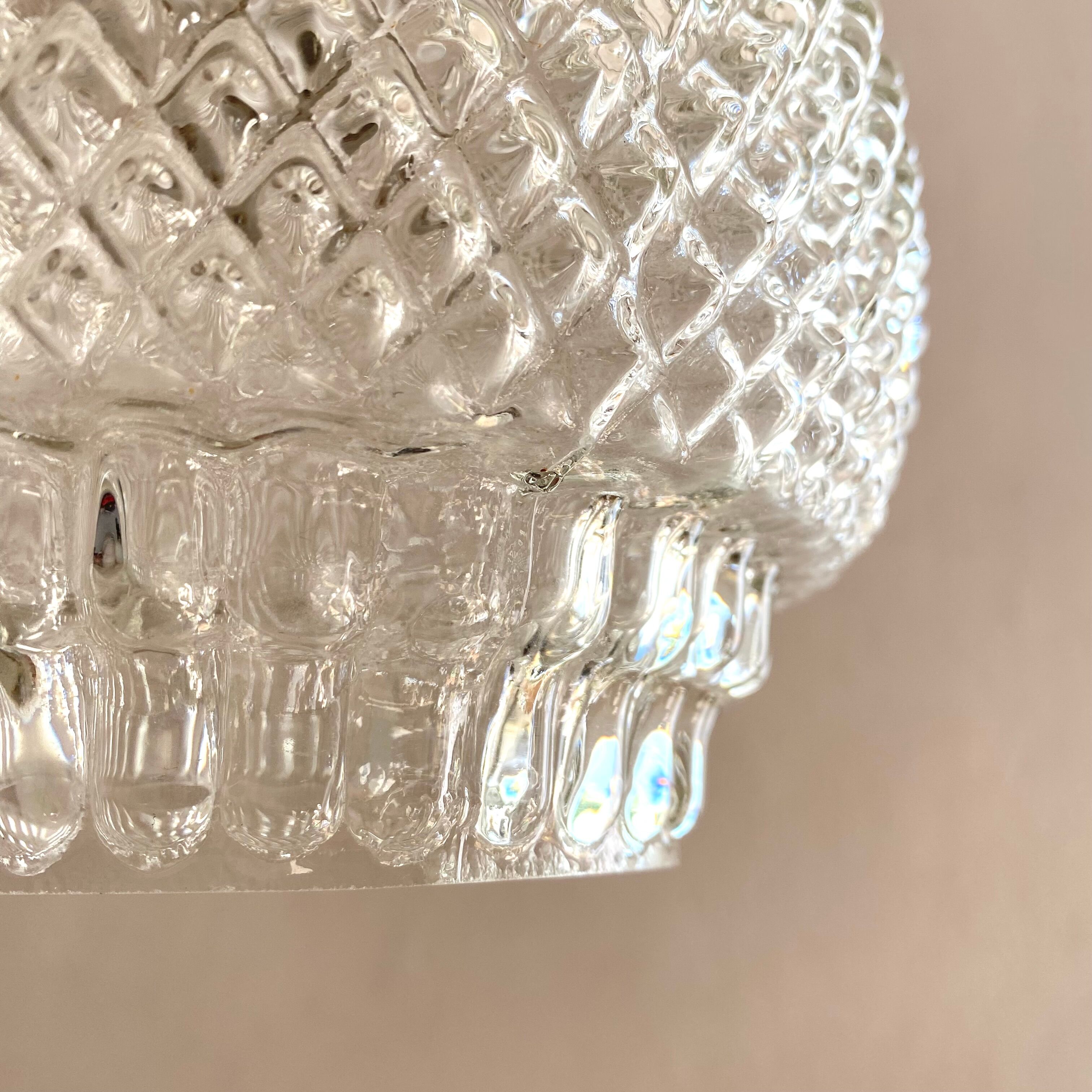 Vintage pendant lamp in molded glass