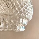 Vintage pendant lamp in molded glass