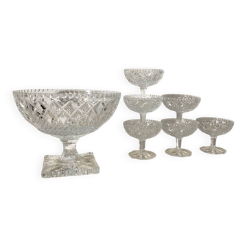 Antique chiseled crystal cups