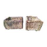 Pair of concrete gardeners
