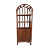 Vintage bamboo bookcase and canning