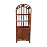 Vintage bamboo bookcase and canning