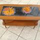 Scandinavian ceramic and teak design vintage coffee table