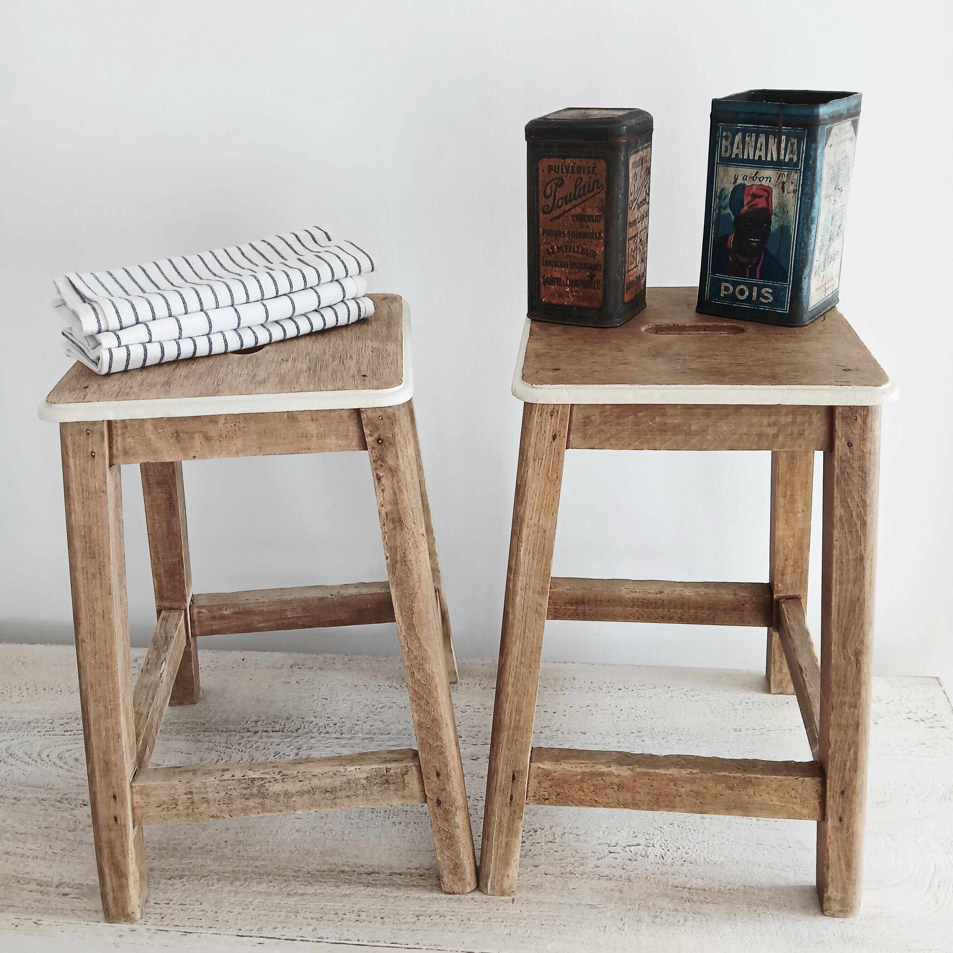 Tabourets d’atelier a poignee vintage