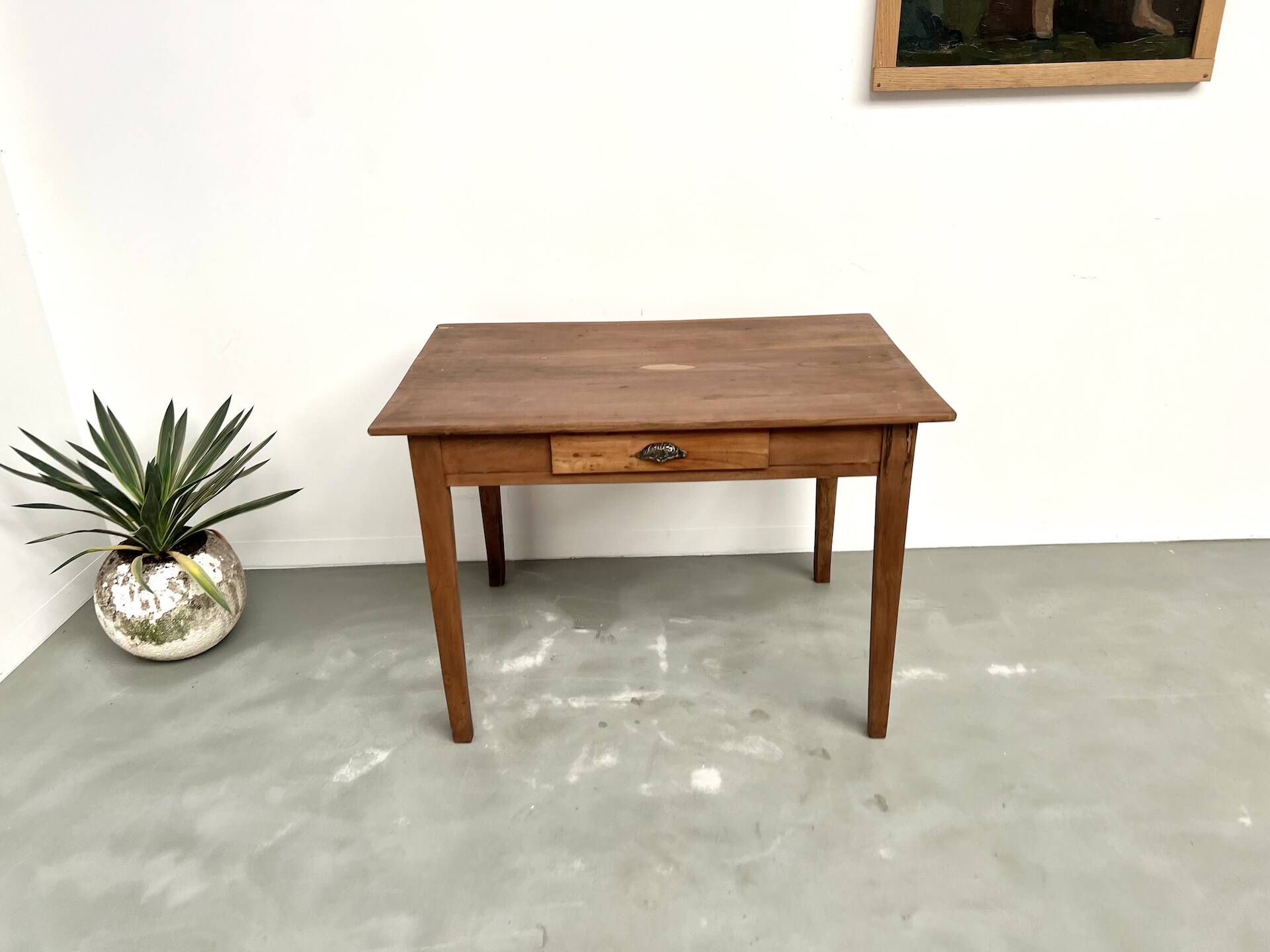 Solid cherry wood desk with spindle legs