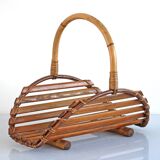 Vintage 1950s Bamboo Japanese Magazine Rack