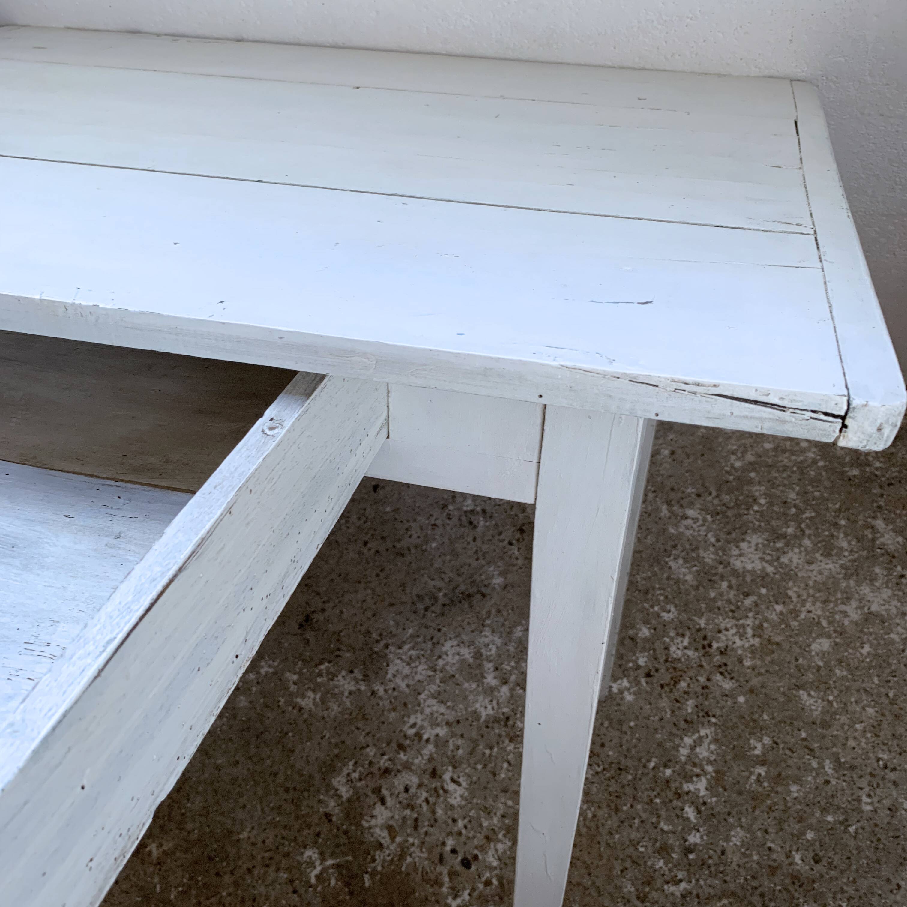 Desk table in its original white