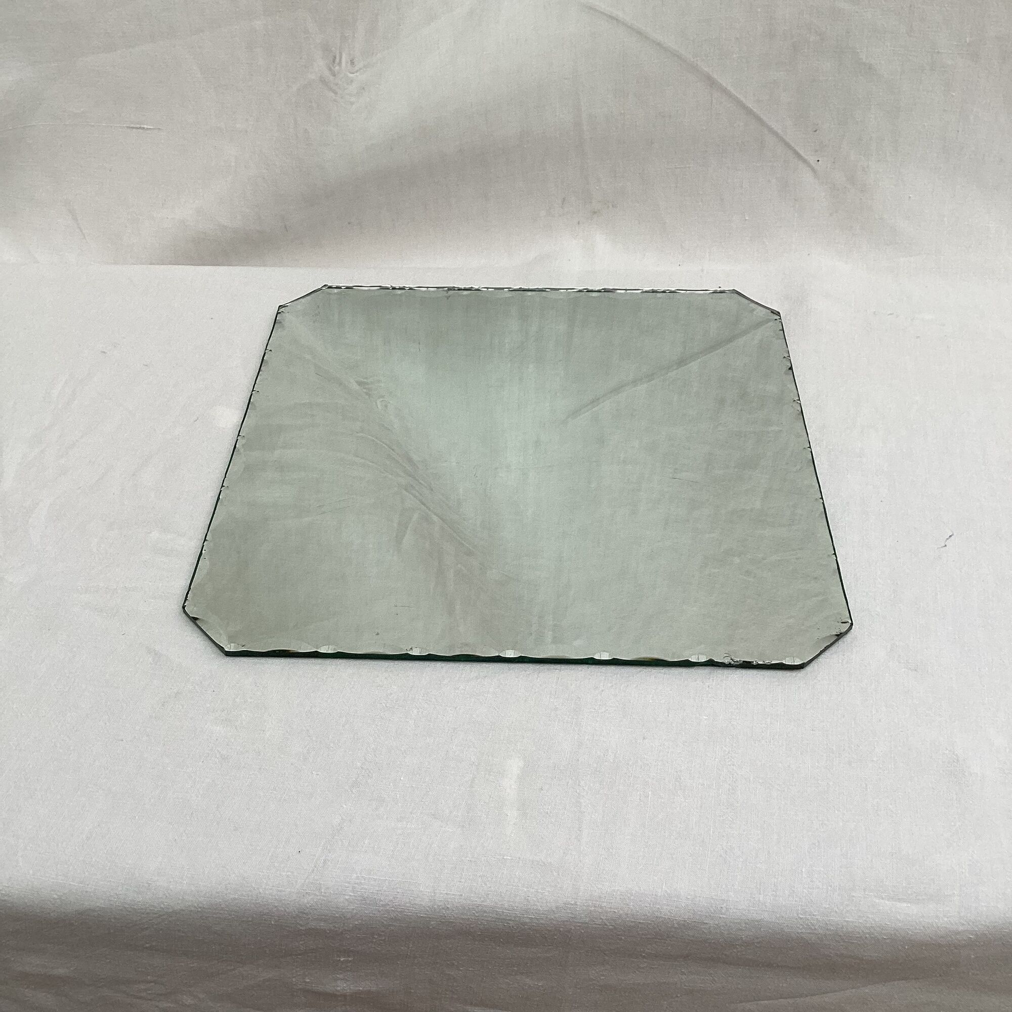 Square beveled table mirror