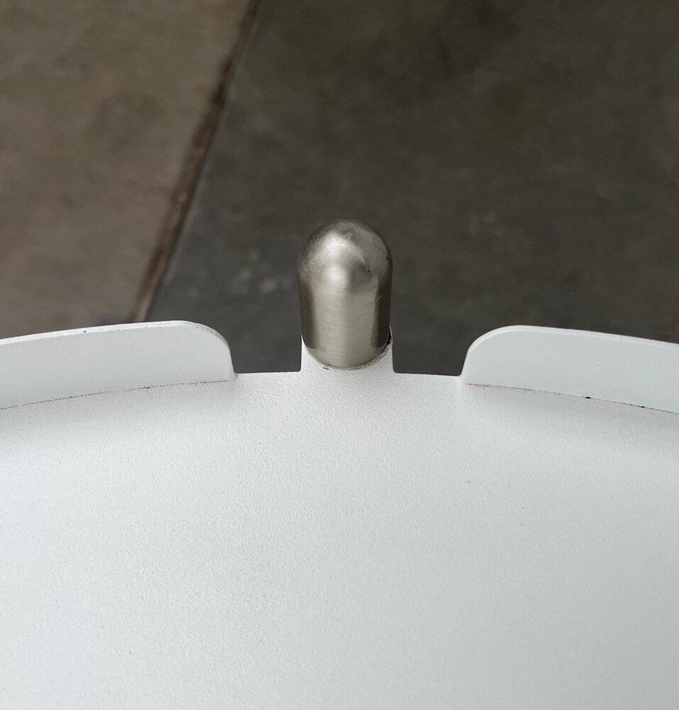 Minimalist Thrill metal coffee table or side table with wheels by Leitmotiv.