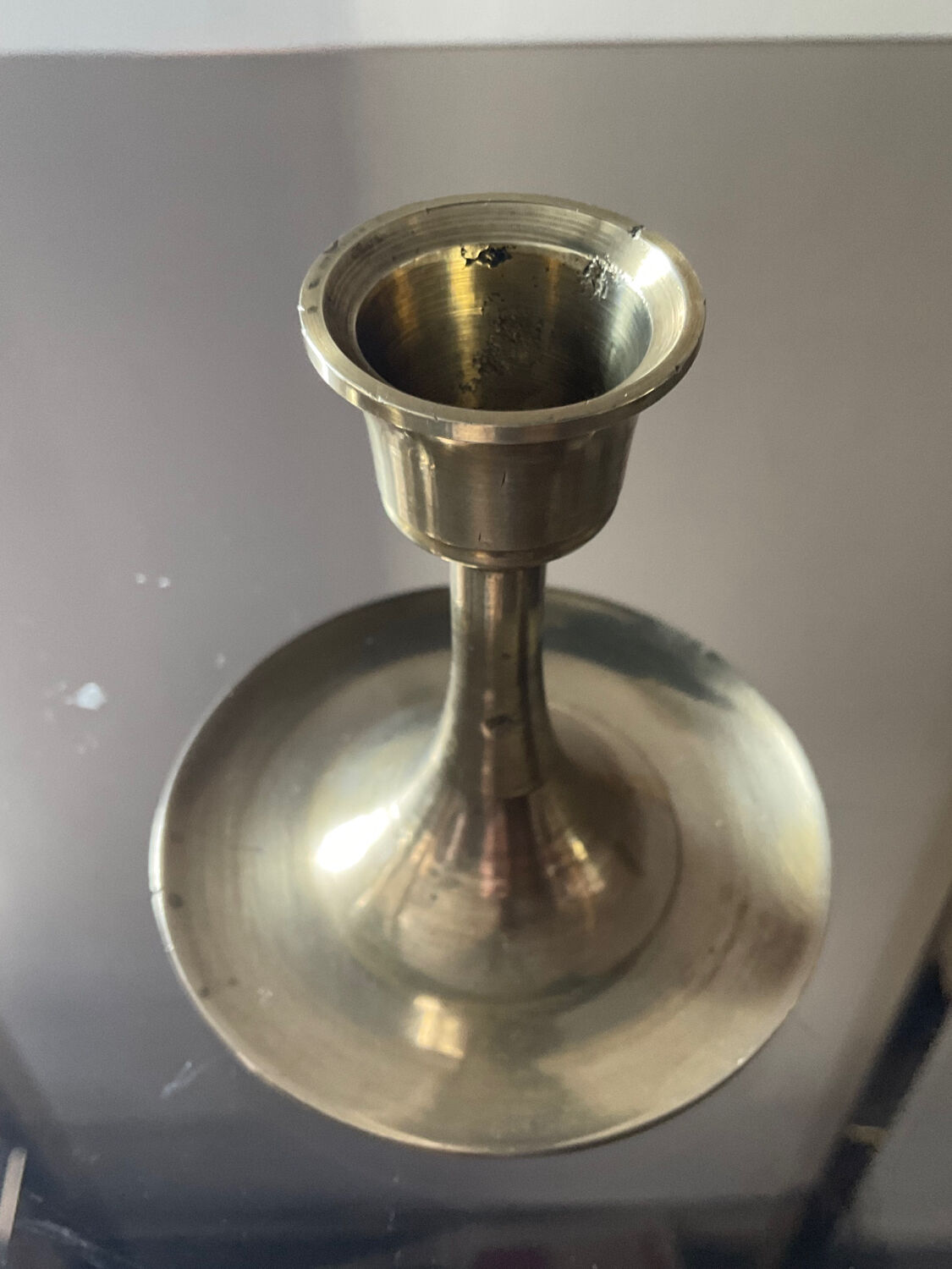 Pair of vintage brass candle holders