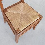 Set of Six Mid-Century French Oak Dining Chairs (6)