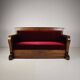Empire Walnut Red Sofa, early 19th Century