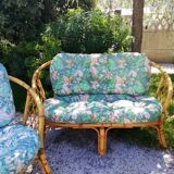 Rattan bench and chair