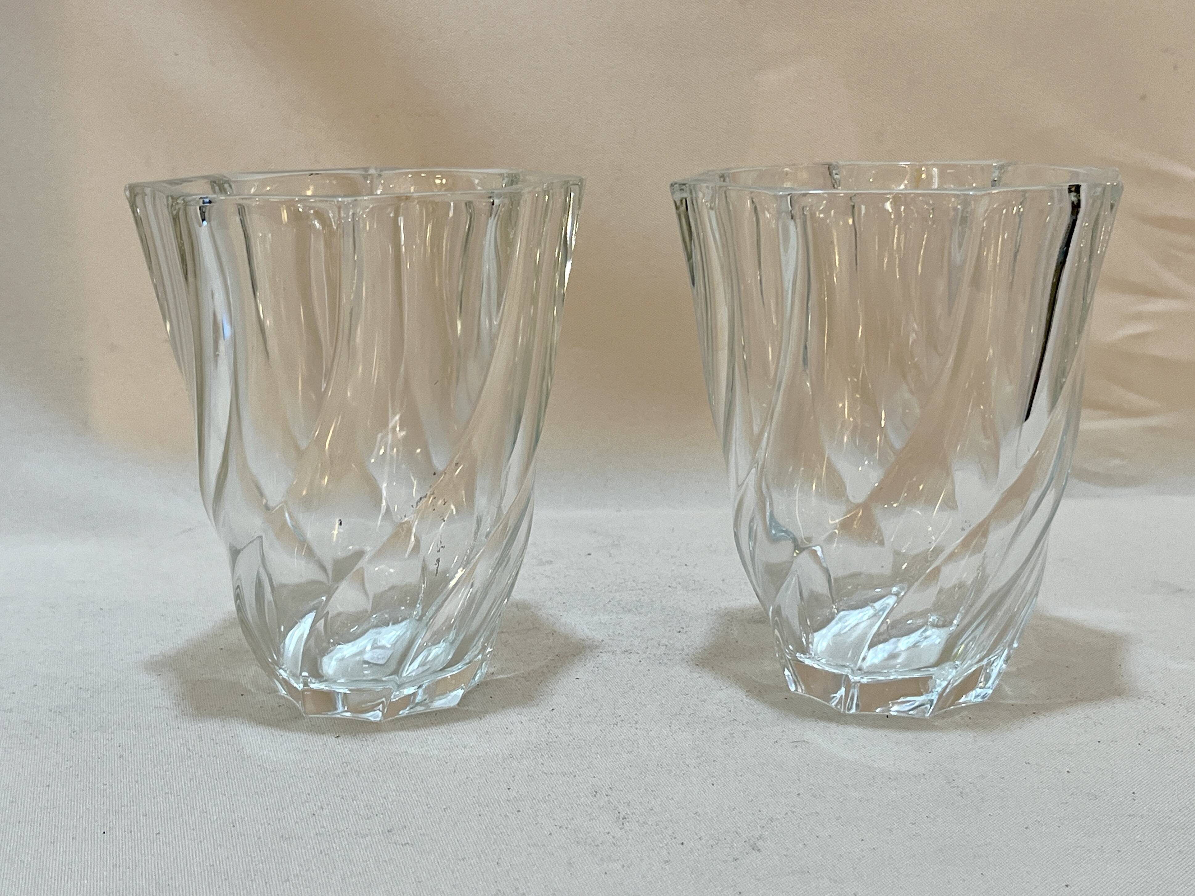 Luminarc vase in transparent glass swirl from the Arques glassworks 1970