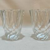 Luminarc vase in transparent glass swirl from the Arques glassworks 1970