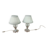 Paire de lampes de chevet en verre de Murano
