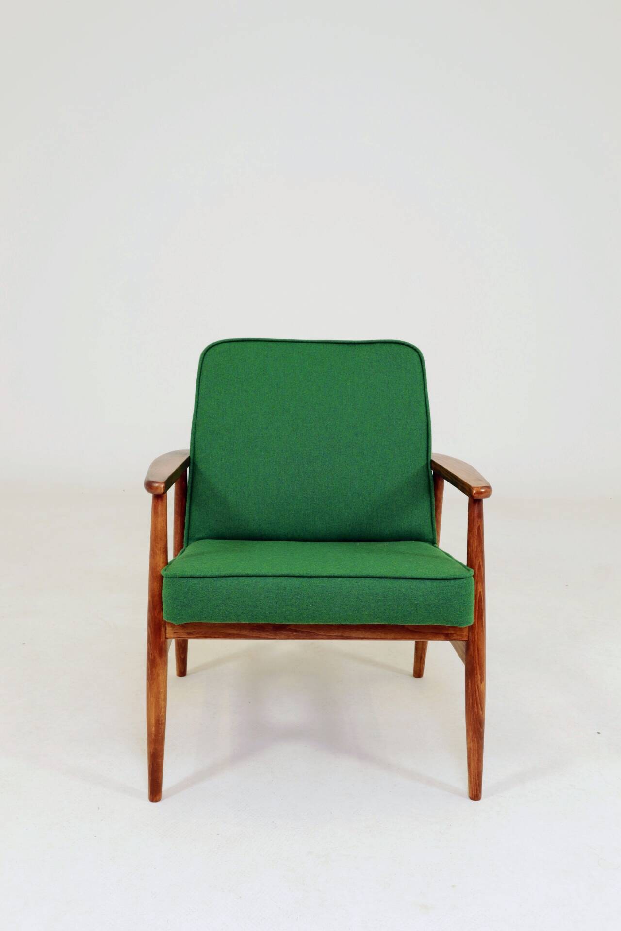 Mid Century Lounge Chair Vintage Moss Wool, Poland 1960