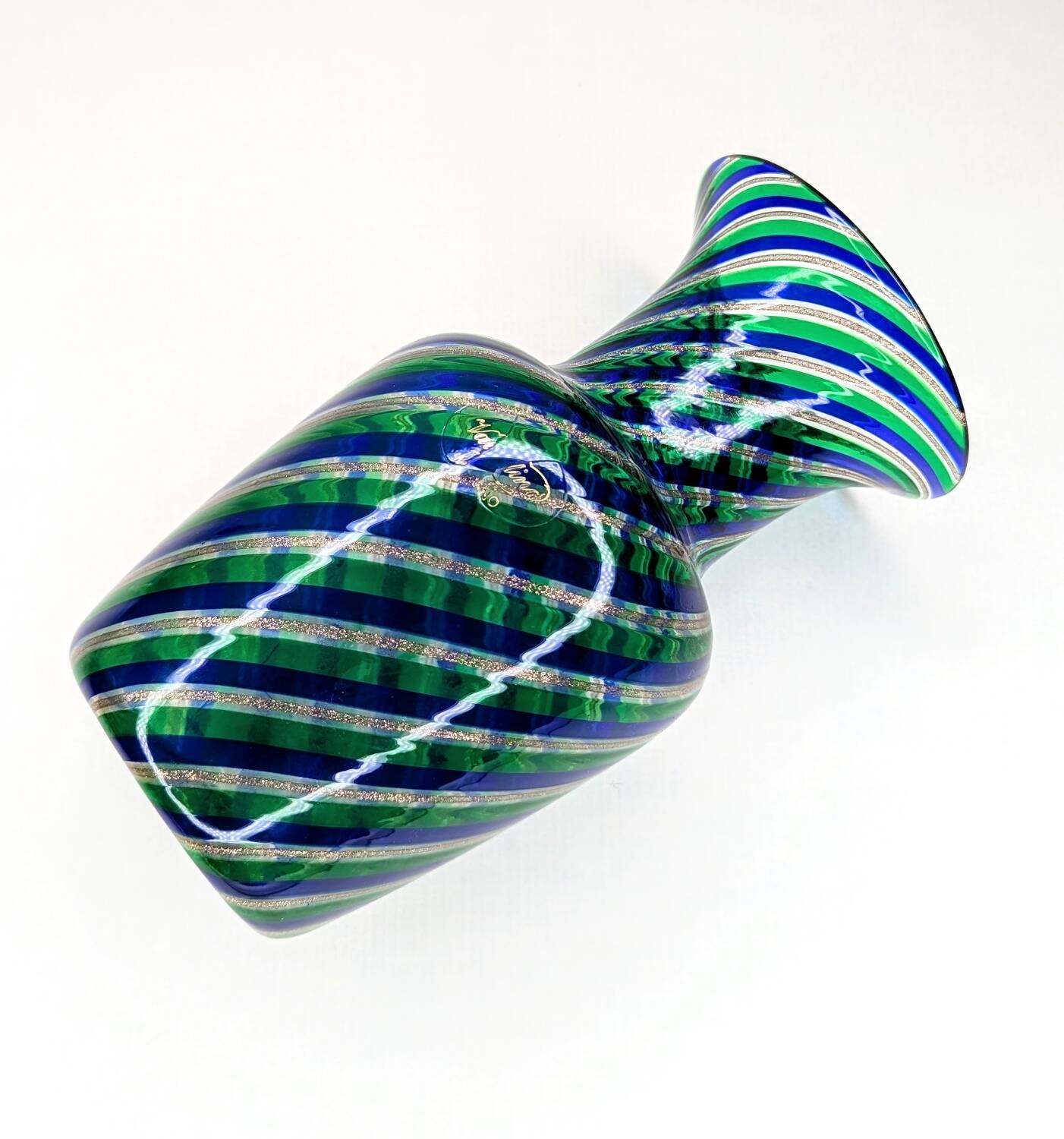 Vase vintage Murano Valentina rayé
