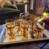 Amber glasses, balloon shape 70's