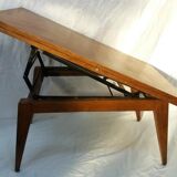 Table à système années 50, plaquée chêne