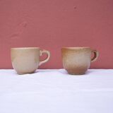 2 cups and their saucer, stoneware from France