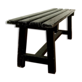 Patinated black minimalist bench