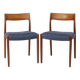 Paire de chaises de salle à manger en teck Niels Møller Modèle 77, danoise, milieu du siècle, années 1950.