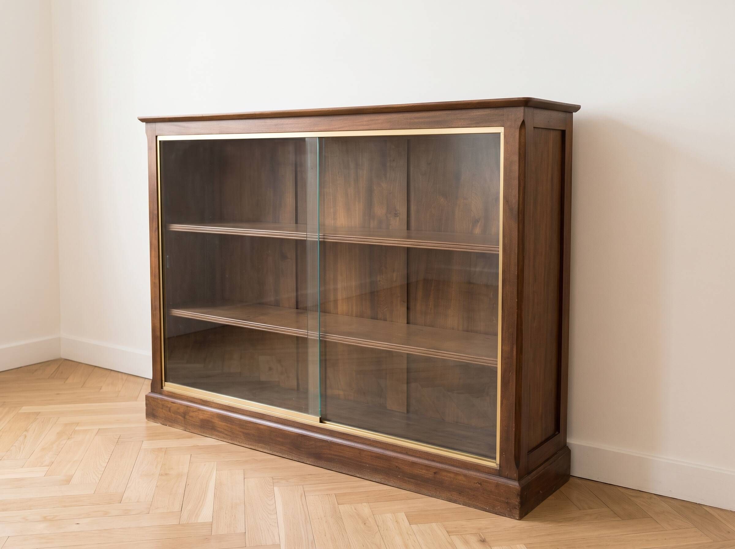 Display cabinet bookshelf in solid wood