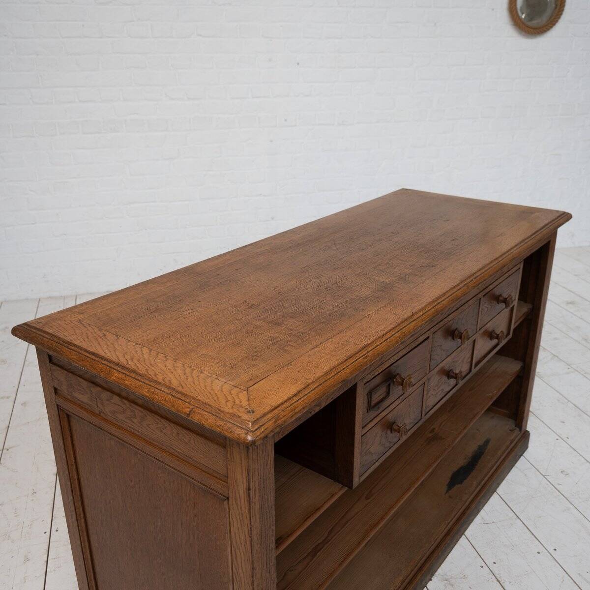 Brass and Oak Counter, 1930