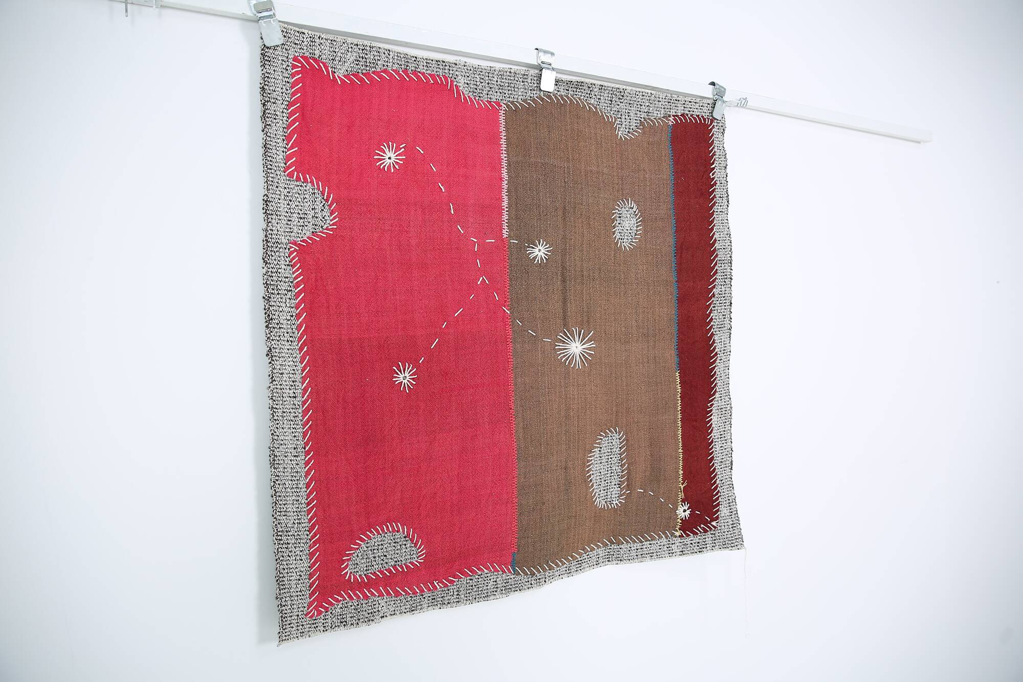 Dusty Pink Moroccan Wall Hanging, Handmade Wool Wall Hanging, 106x106