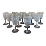 11 decorated wine glasses - Vintage - Made in France