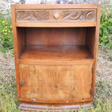 Art deco bedside table wood & marble