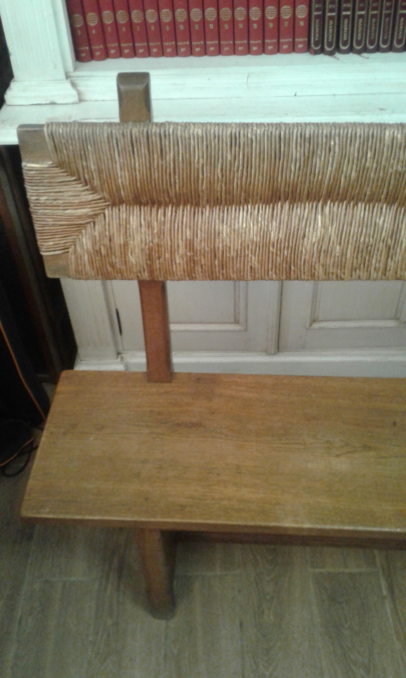 Bench with oak backrest