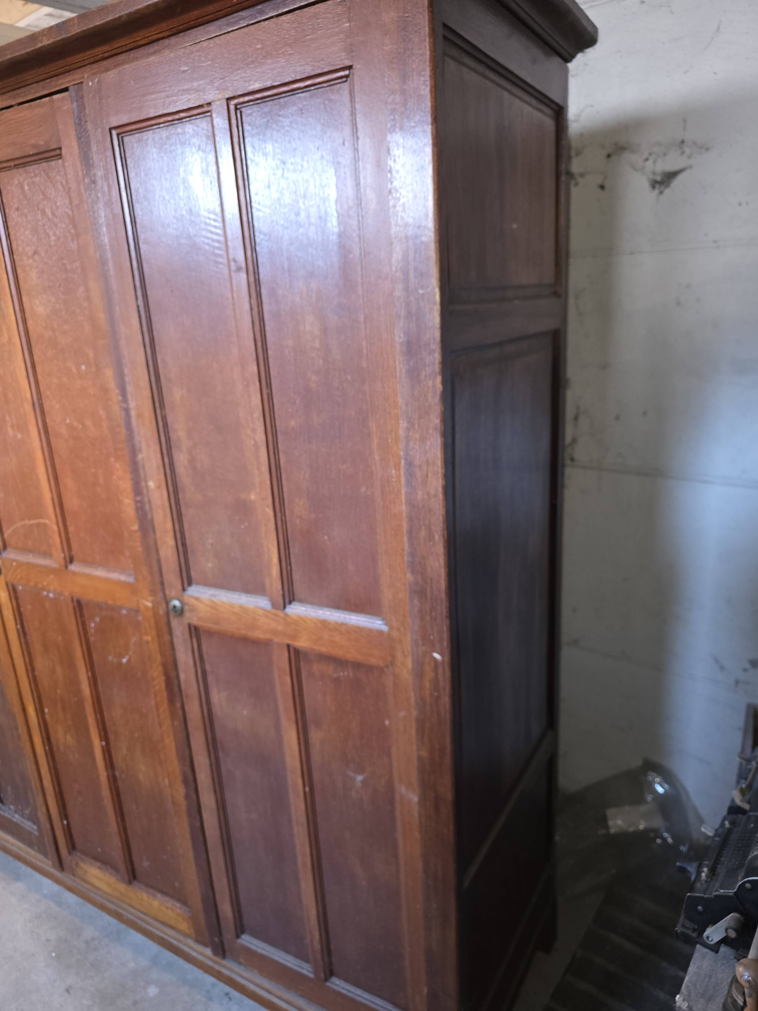 3-door workshop cabinet in solid oak