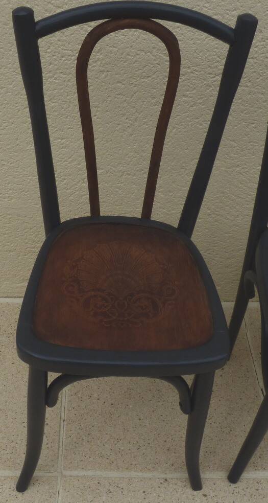 4 old Luterma bistro chairs with patterned seats – Completely refurbished