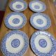 Lot of 6 deep plates Gien with blue patterns in perfect condition.