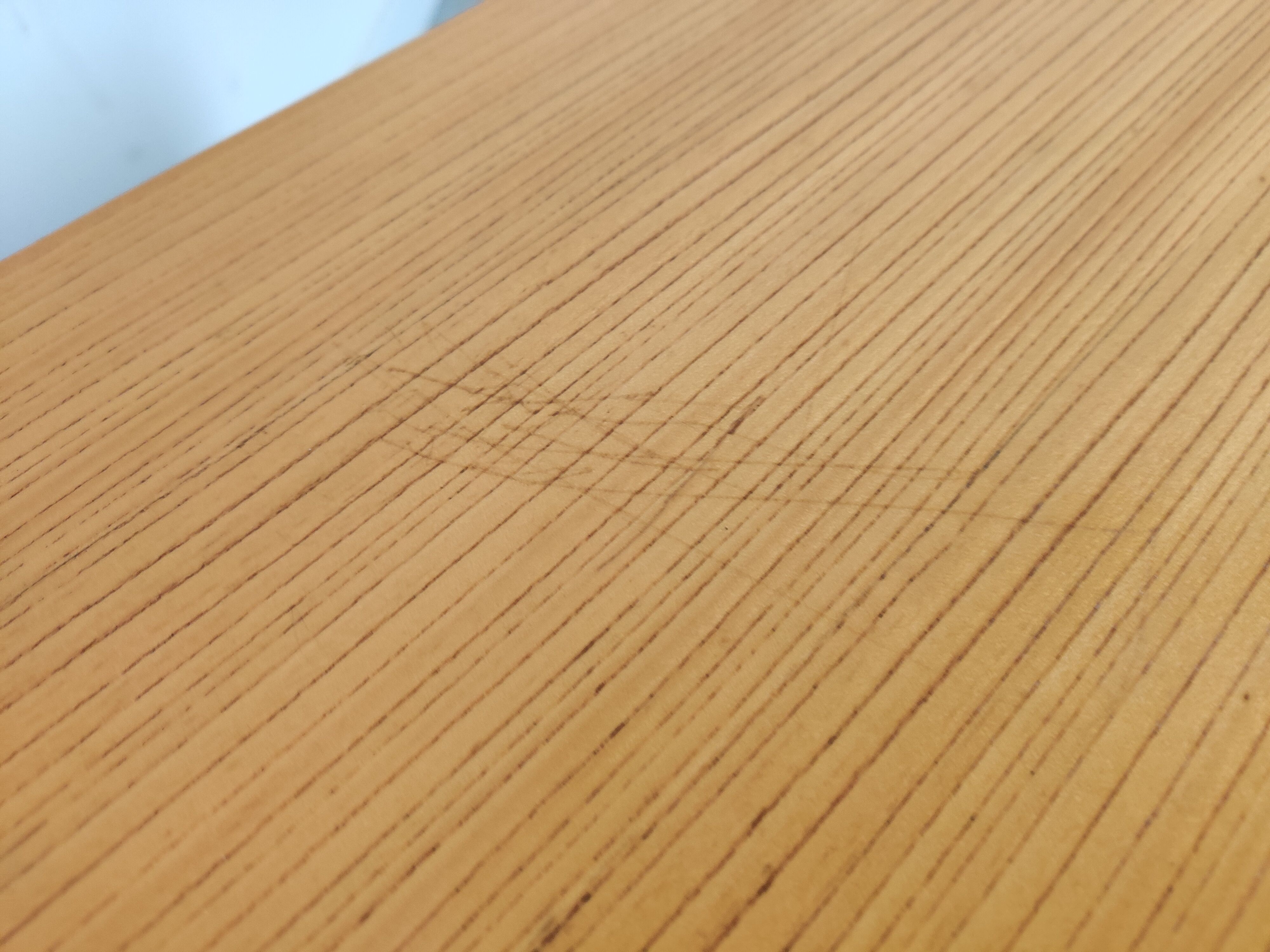 Pair of Scandinavian bedside tables, wood and metal 60s